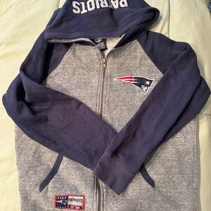Kids Patriots Zip-Up Hoodie - Navy and Gray